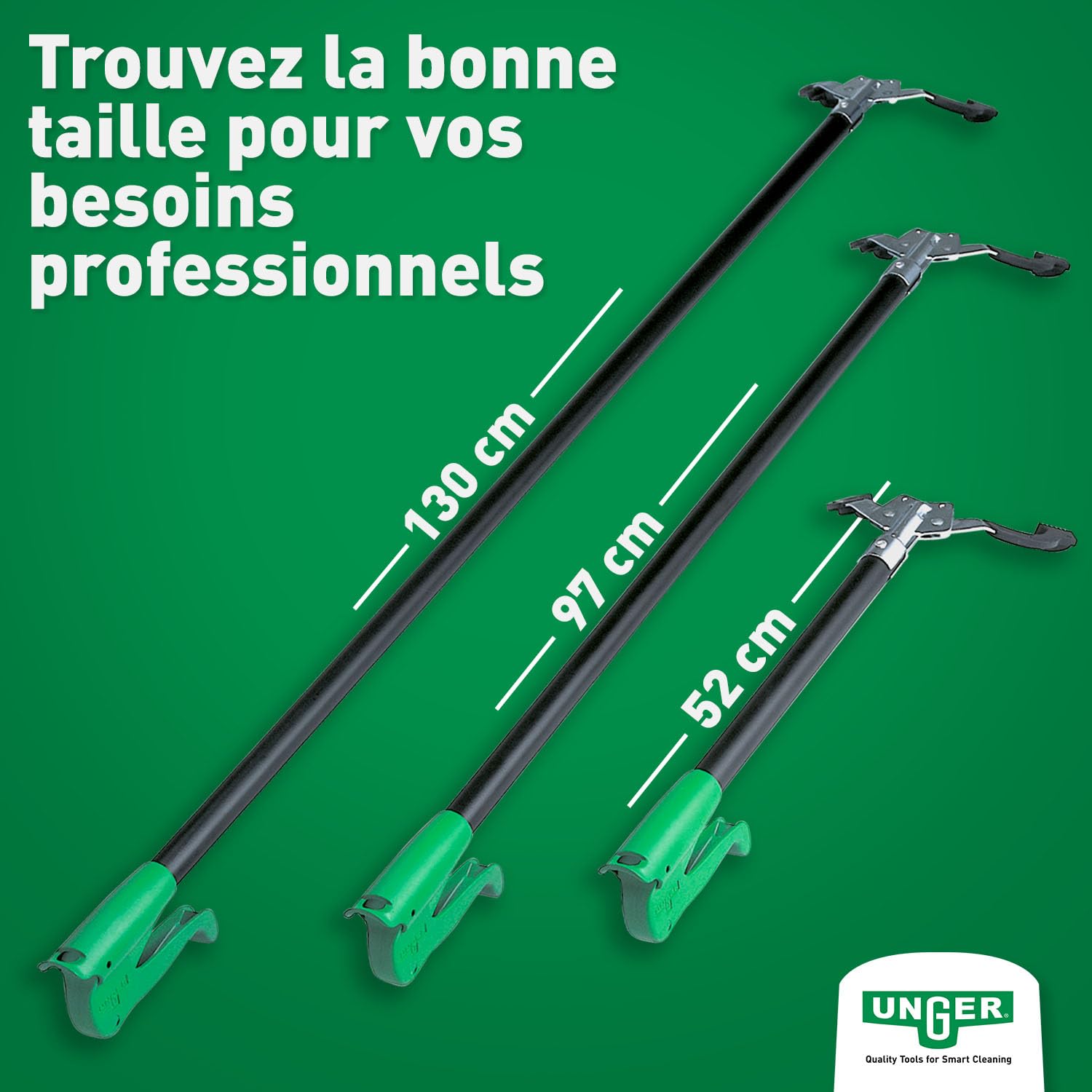 UNGER NiftyNabber Pro NN400 Pince à déchets multifonction avec poignée en caoutchouc 40 cm