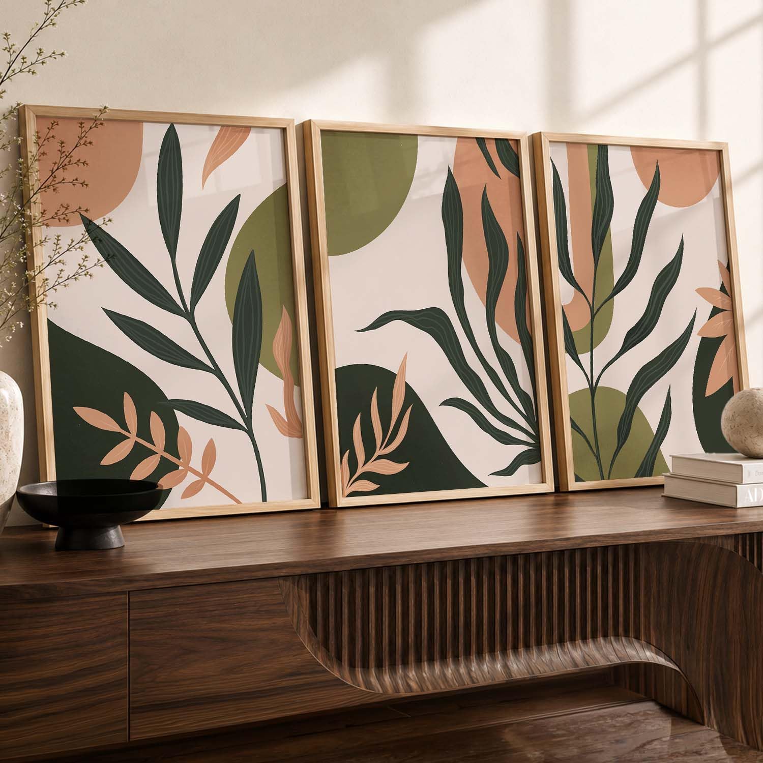 kotart Wood Painting For Wall Decoration - Modern Art Wall Decor Framed Painting For Living Room Bedroom - Framed Wall Posters/Paintings With Frame Set of 3 (Art 4, 10x13 inch) Product Image 5