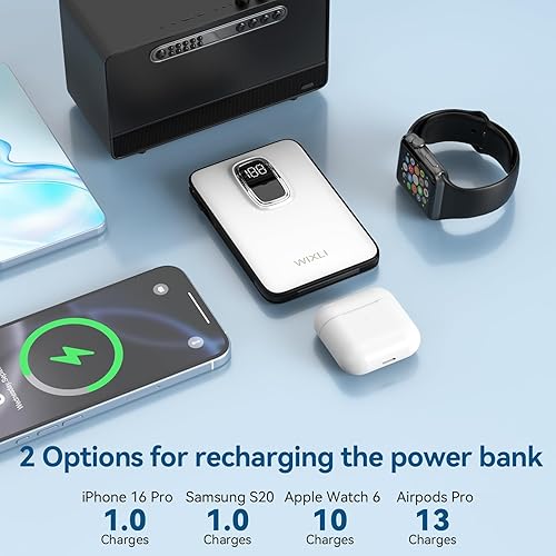 Miniatura 6 de Cargador portátil ultrafino de 5000 mAh con cable USB-C integrado, batería externa compacta para uso en exteriores, compatible con iPhone 1615,