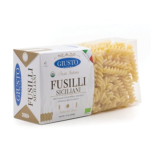 Miniatura 4 de Giusto Sapore Pasta italiana Fusilli Siciliani artesanal importada, bronce orgánico dibujado, 340 g (12 oz)