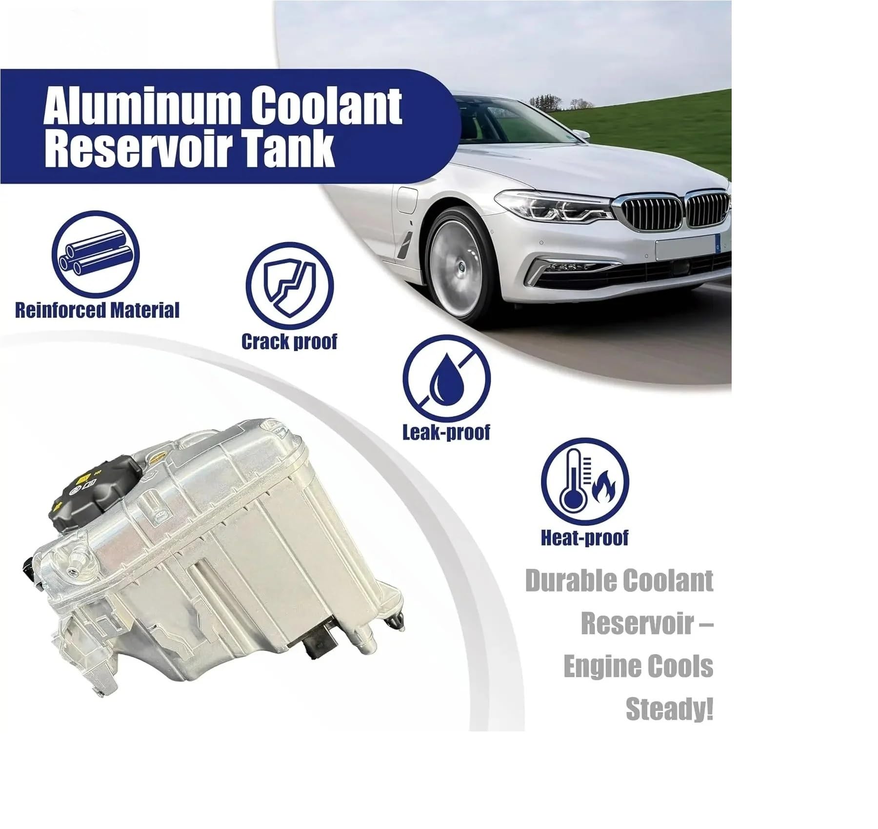 Zbirnik Płynu Chłodzącego Pasuje do BMW G12 G14 G15 G16 G30 G32 530e 530i 540i 740i 740e 745e 840i 16-21 17138610656 zbiornik płynu chłodzącego