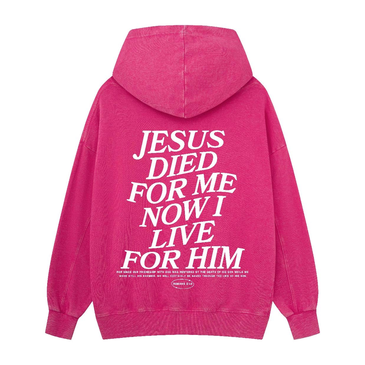 Graphic Hoodies for Men Women Unisex Washed Hoodie Oversized Sweatshirt Live for Jesus