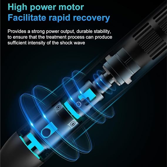 Handheld Shockwave Therapy Machine, Portable Extracorporeal E-D Shock Wave Device, OLED Display, 3 Adjustable Intensity Levels for Body Muscle Relaxation and Recovery