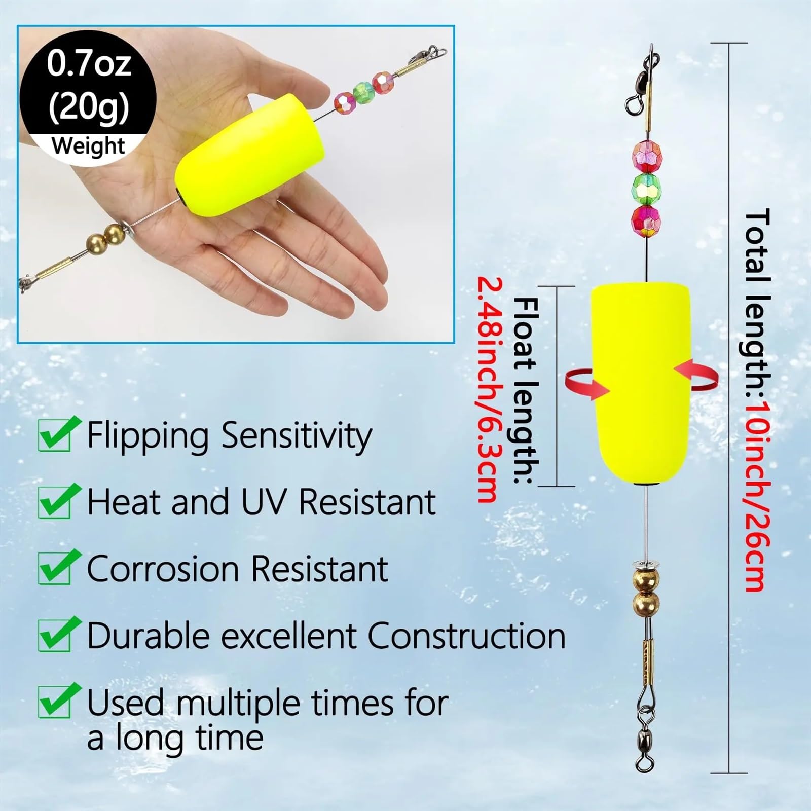 Popping Corks Floats Angel Bobbers Floats Popping Corks Rassel Rig for Süßwasser 2PCS/4PCS FüR Fischen