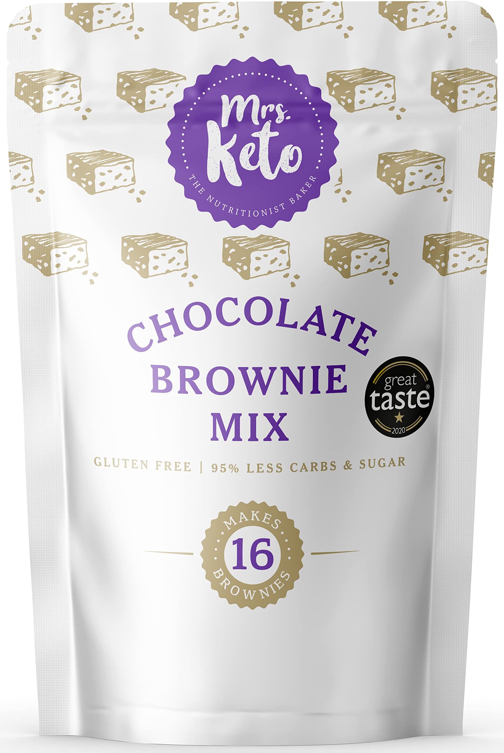 Mrs. Keto Sugar Free Dark Chocolate Brownie Mix | Low Carb, Gluten Free Baking Mix | Atkins & Diabetic Friendly
