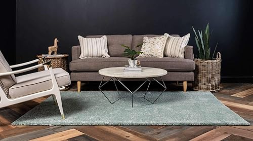 Miniatura 2 de Unique Loom Solo Collection - Alfombra de área Calabasas (3 pies 3 pulgadas x 5 pies 3 pulgadas, Rectangular, Azul Claro)