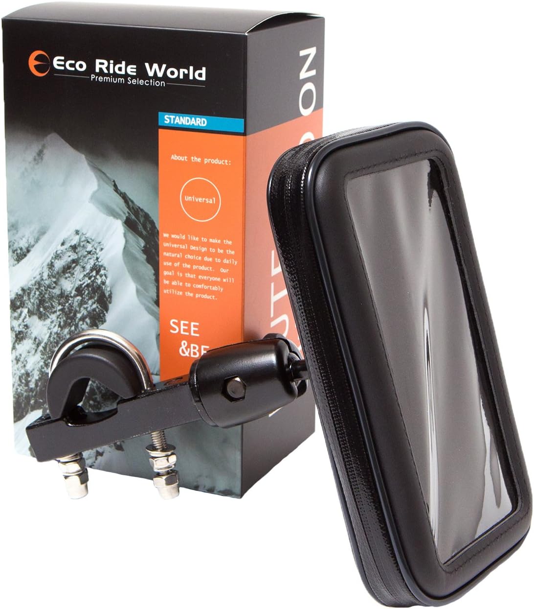 Eco Ride World 5.2 inch Motorcycle Bicycle Bike Waterproof Case Mount Holder Rain Guard Extra Security iPhone 8 8Plus 7 7s 7Plus 6 6s 6Plus X GPS Smartphones [Japan Import] is_u_006