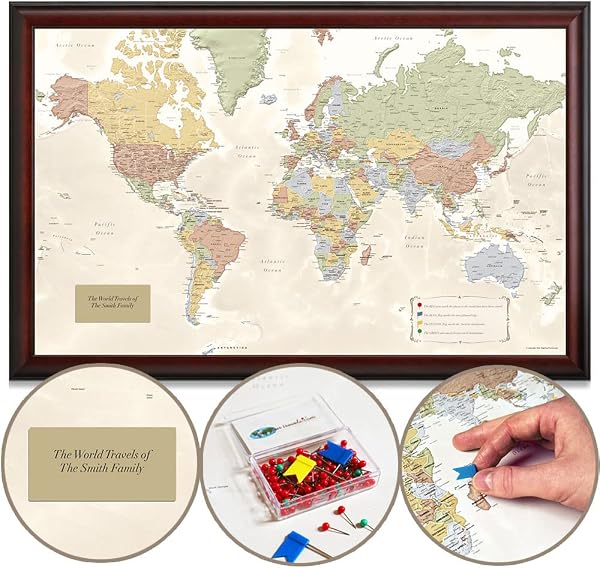 Personalized Travel Map - Looking for a fabulous 75th birthday gift for the Grandpa who loves to travel? Impress him with this stunning personalized map! He can pin his past journeys and future trips. A wonderful milestone birthday, gift for anyone who enjoys traveling. 
