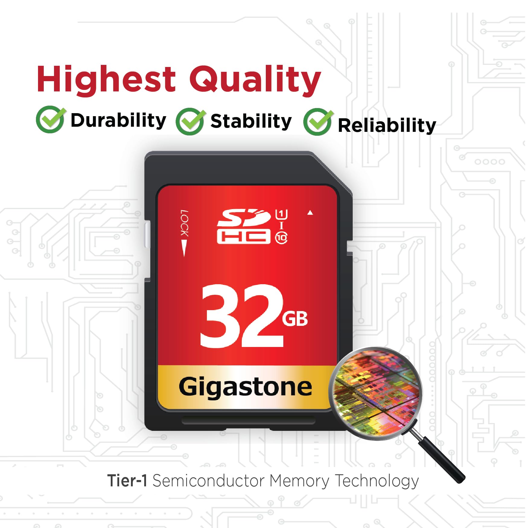 GIGASTONE 32GB Tarjeta de Memoria SD, Paquete de 10, 10 Minicajas, Clase 10 SDHC Tarjeta de Memoria de Alta Velocidad Full HD Video Canon Nikon Sony Kodak Olympus Digital Camera