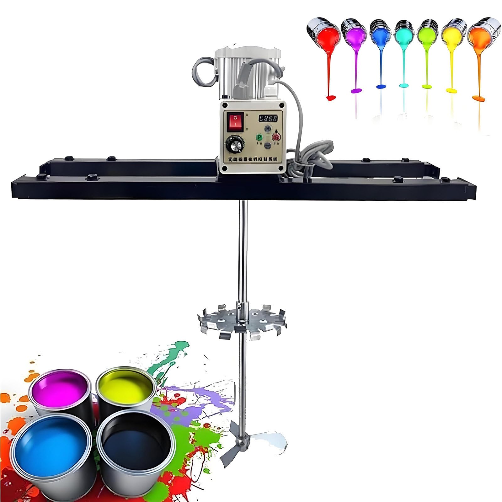 IBC Electric Agitato, Commercial 1 Ton Paint Stirring Machine, Electric Tank Mixer Machine, Folding Propeller, with Support Hanger, for Paint Coating Viscous Liquid Ink Dissolver Agitator TypeC
