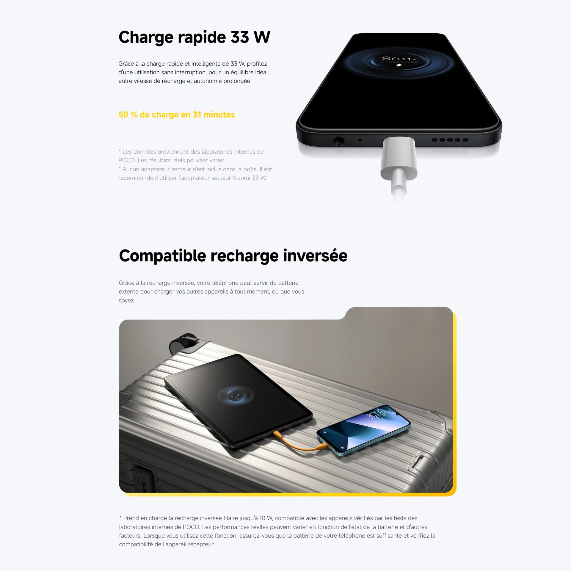 XIAOMI POCO C85 Smartphone 6+128 Go Double Caméra IA 50 MP - Noir | Écran 6,9 pouces 120Hz, Épaisseur 8mm, batterie 6000mAh, MediaTek Helio G81-Ultra, 2 ans de garantie, chargeur non inclus