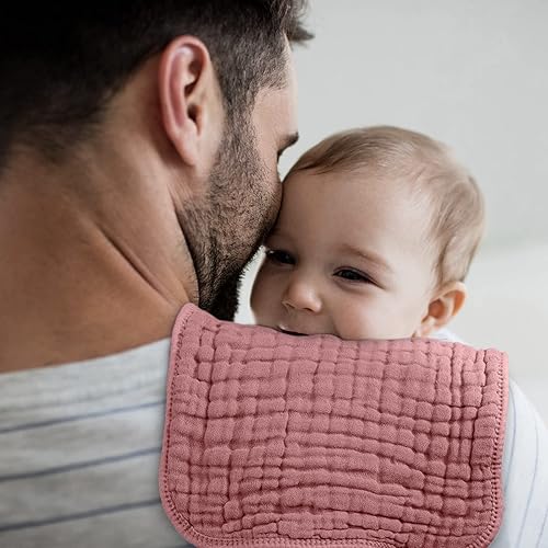 Miniatura 5 de Looxii - Paquete de 6 trapos de muselina para eructos, 100 % algodón, grandes, 20 x 10 pulgadas, extrasuaves y absorbentes, para bebés (color pasta