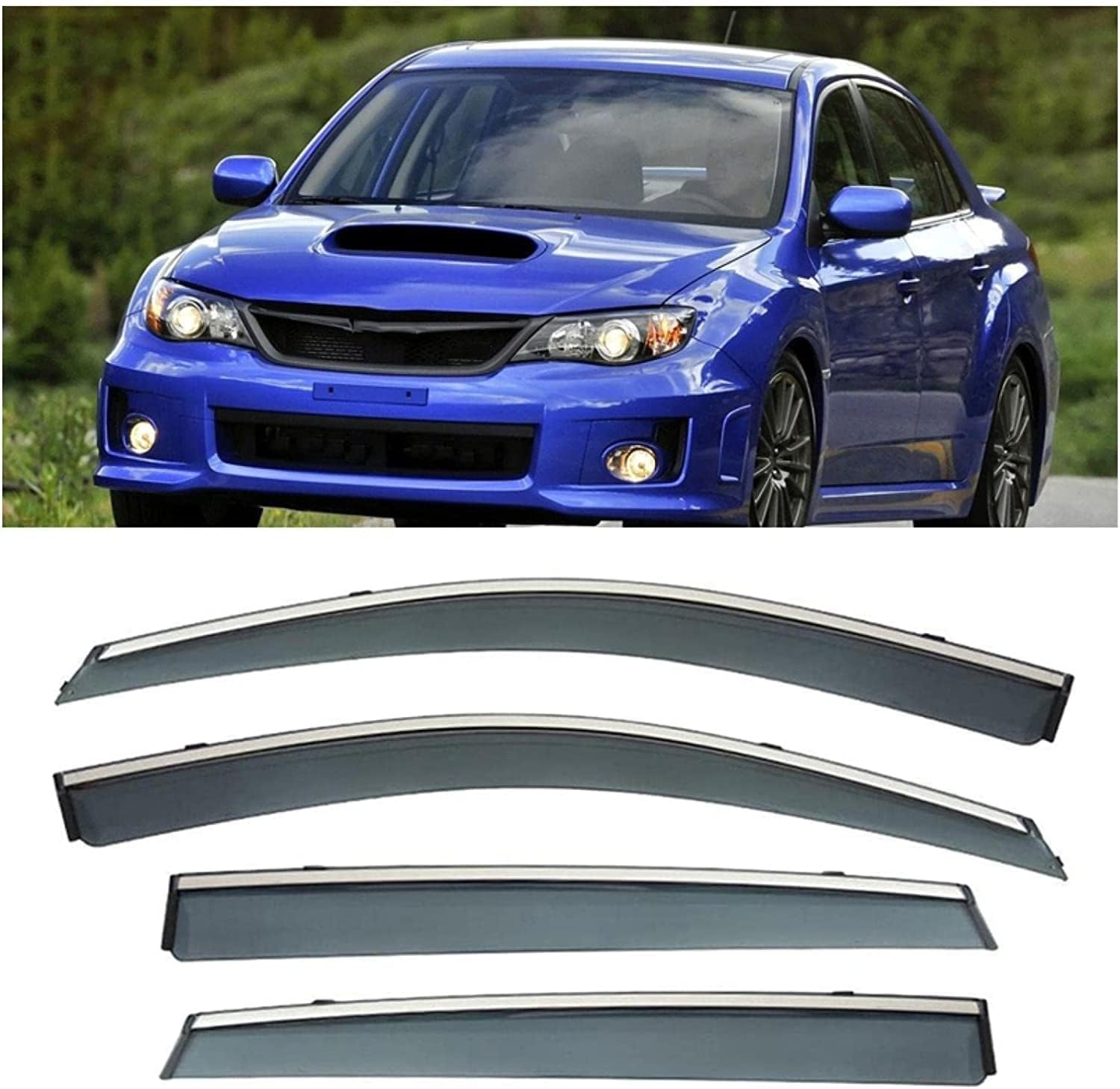 PANXUC Car Wind Deflectors for Subaru Impreza 2010-2014, Side Window Wind Rain Deflector Window Visor Sun Rain Guard Smoke Guards