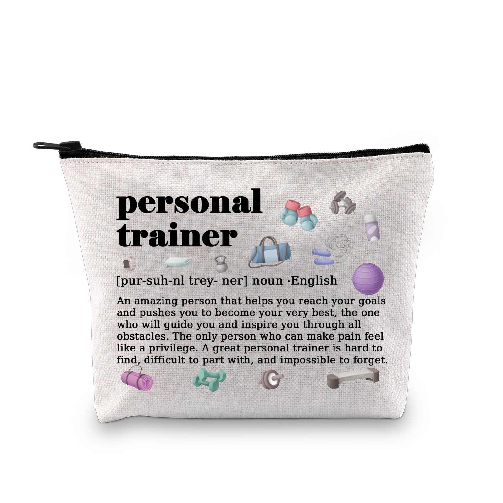 XYANFA Personal Trainer Makeup Bag Gym Workout Personal Trainer Thank You Gift Fitness Instructor Coach Cosmetic Bag (personal trainer noun)