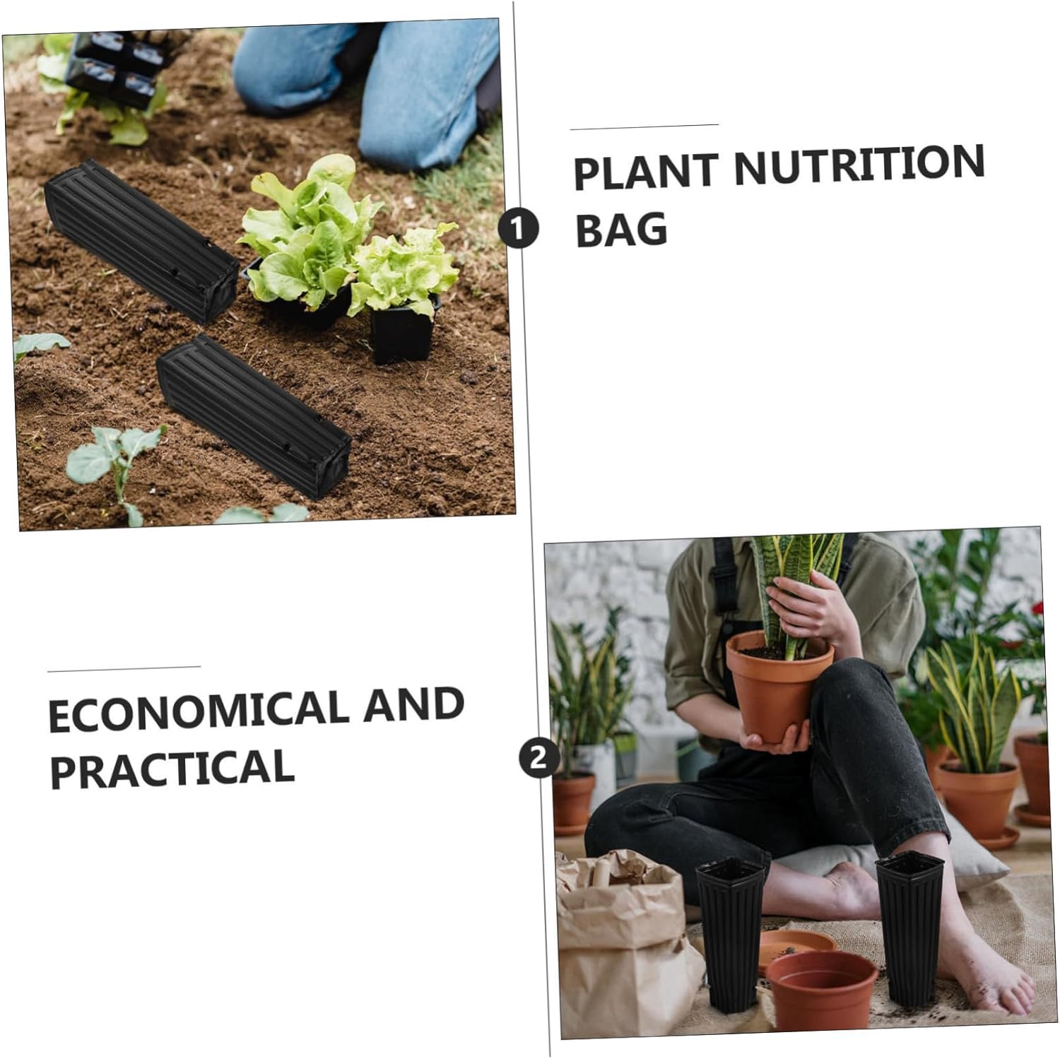 50pcs Thickened Breathable Plant Pouch for Garden Seedlings Non Woven Nursery Growing Bags for Vegetables Fruits Flowers Water Retention and Root Aeration Reusable Planting