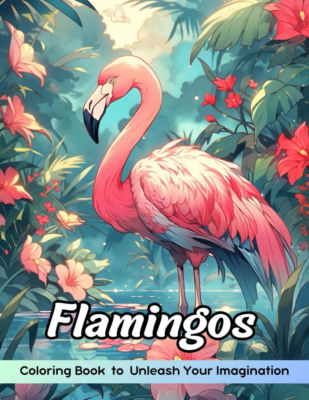 Flamingos Coloring Book: Flamingos Coloring Page, Graceful Birds of the Wetlands for Creative Coloring