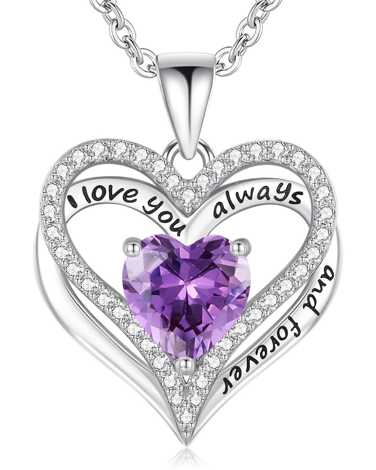 S925 Sterling Silver Necklace for Women, Wife Jewelry Rose Gold, Mom Birthday Valentines Mothers Day Gifts, Girlfriend Necklaces, Daughter Heart Jewel, Anniversary for Her Sterling Silver 02 Feb