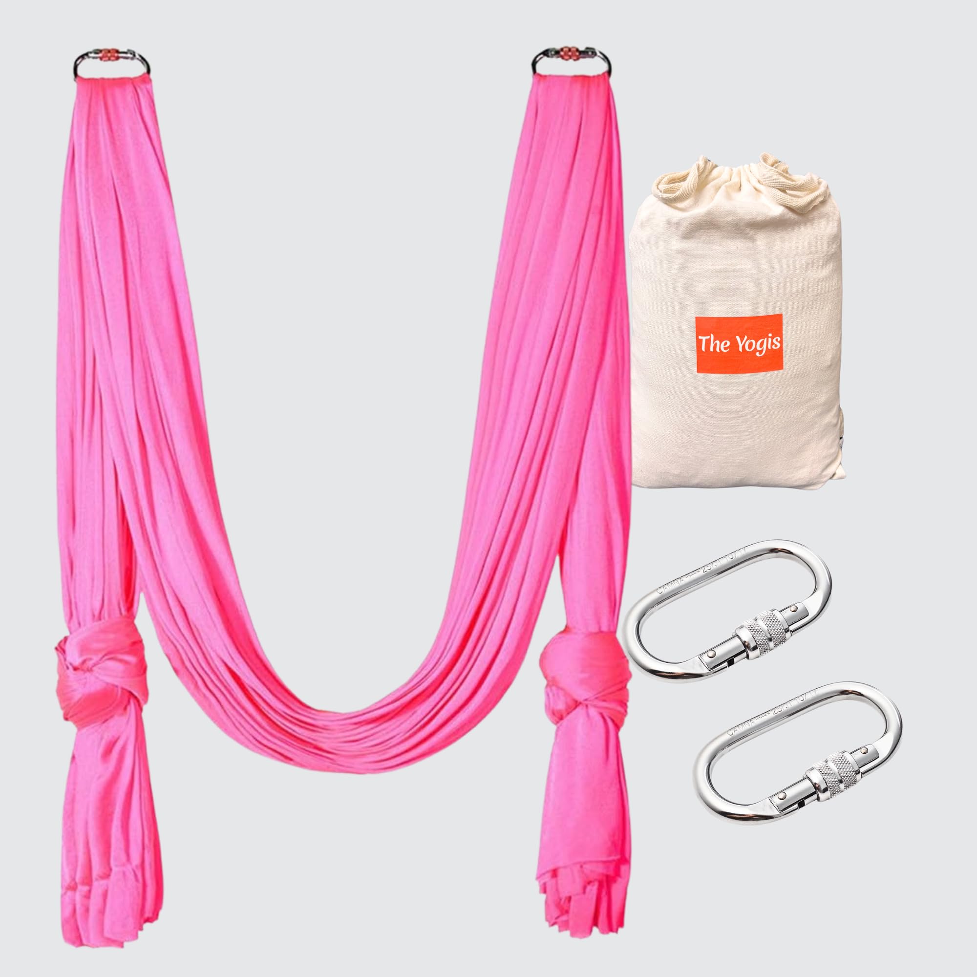 The Yogis™ Silk Fabric Aerial Yoga Hammock - for Antigravity Yoga, Inversion Exercises | With 2 Heavy Carabiners |-picture-24