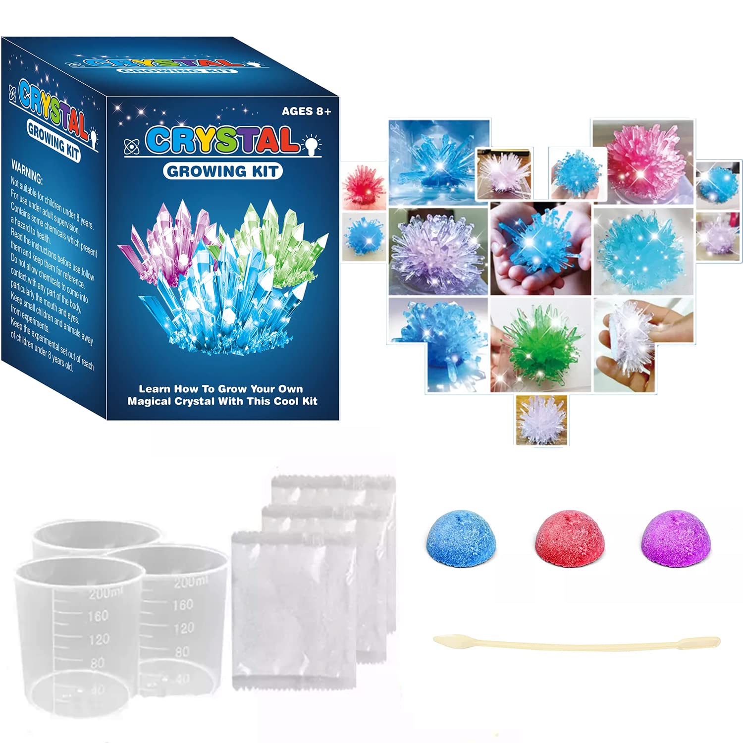 Kidology Crystal Growing Kit for Kids Laboratory Kit | Grow Crystal Science Experiments for Kids | Preschool Educational Learning Lab Kit Crystal Science Kits for Gifts for Boys & Girls (B0B7FFRHJL) Amazon Price History, Amazon Price Tracker