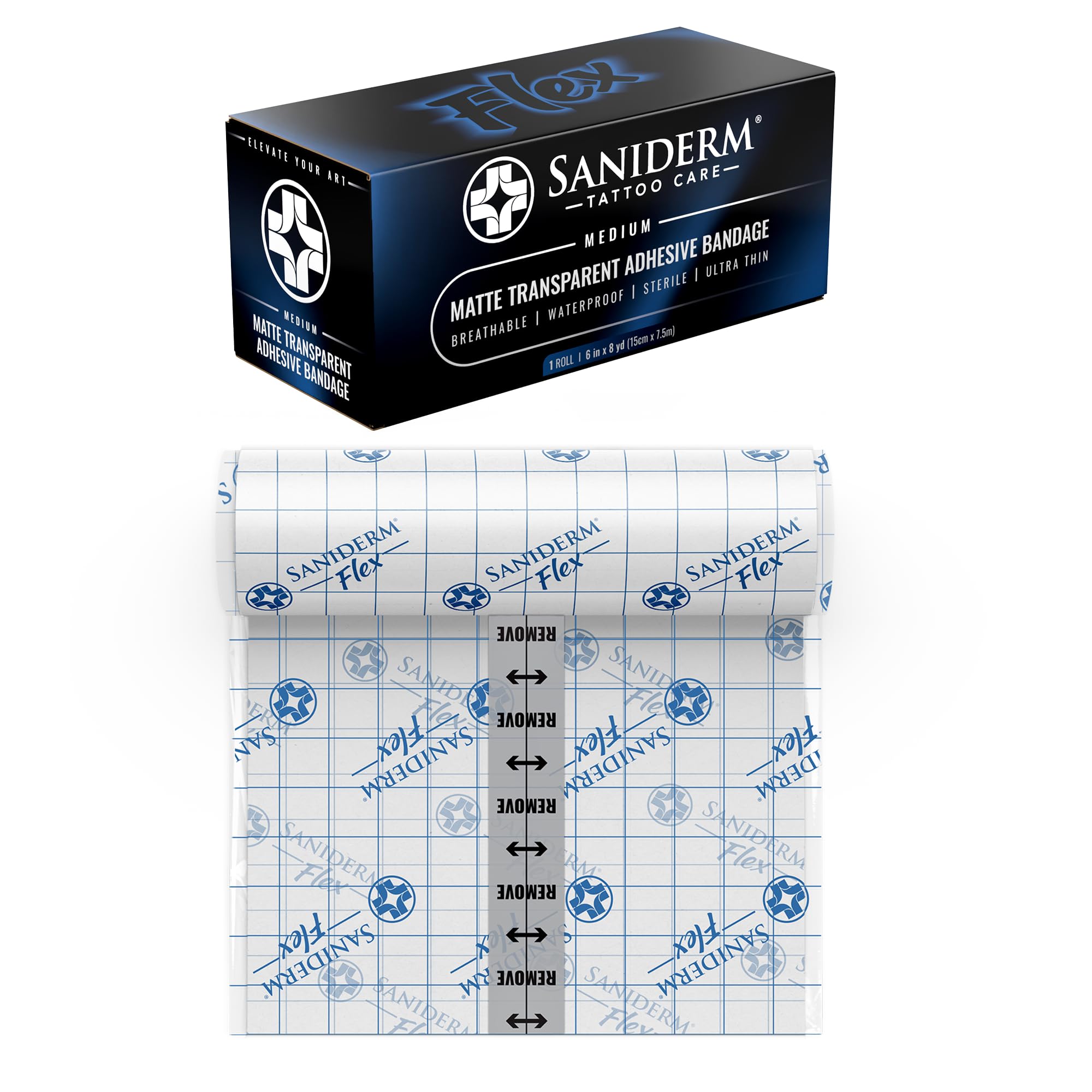 Saniderm Flex Tattoo Bandage Roll, Matte Waterproof Sterile Film