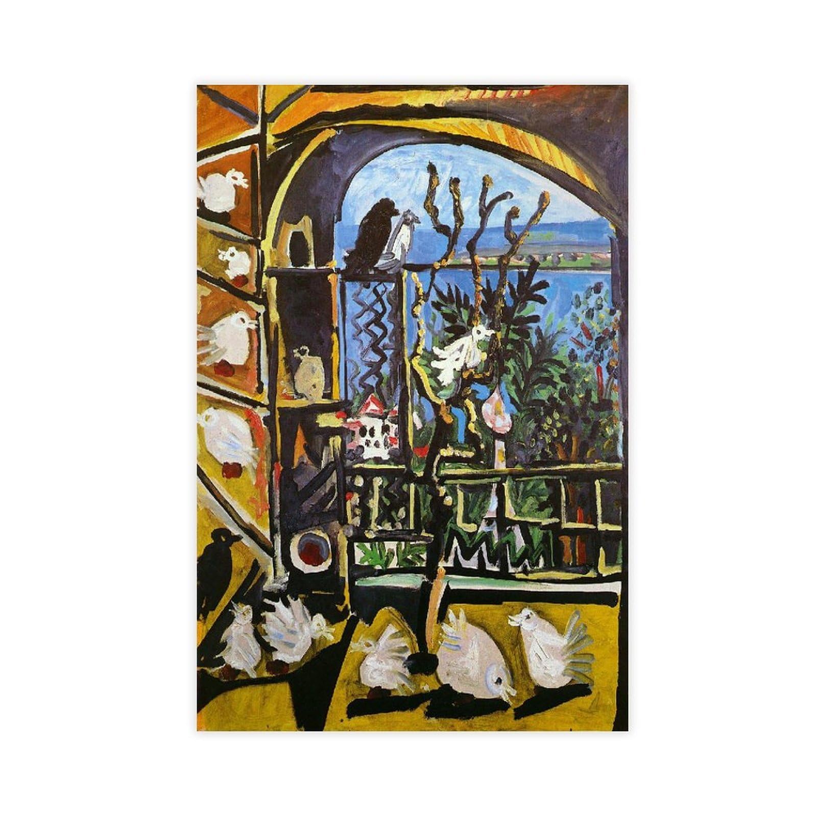 WCYB Studio. Pigeons. Velazquez. 1957 Art by Pablo Picasso Posters Prints Canvas Deco Paintings Wall Art Unframe 12" L X 18" W