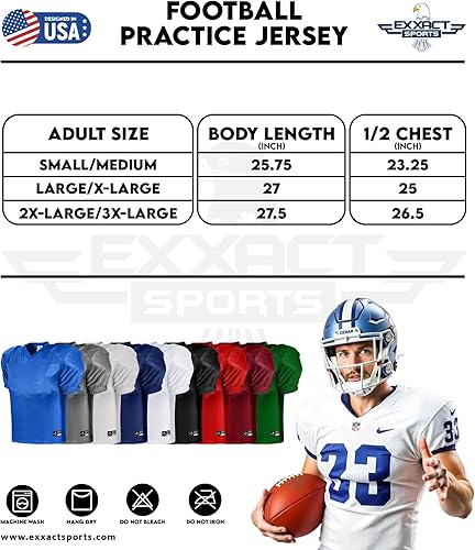 Miniatura 6 de Exxact Sports Camiseta de práctica de fútbol para hombre, estilo profesional, ligera y transpirable, de malla, para hombre