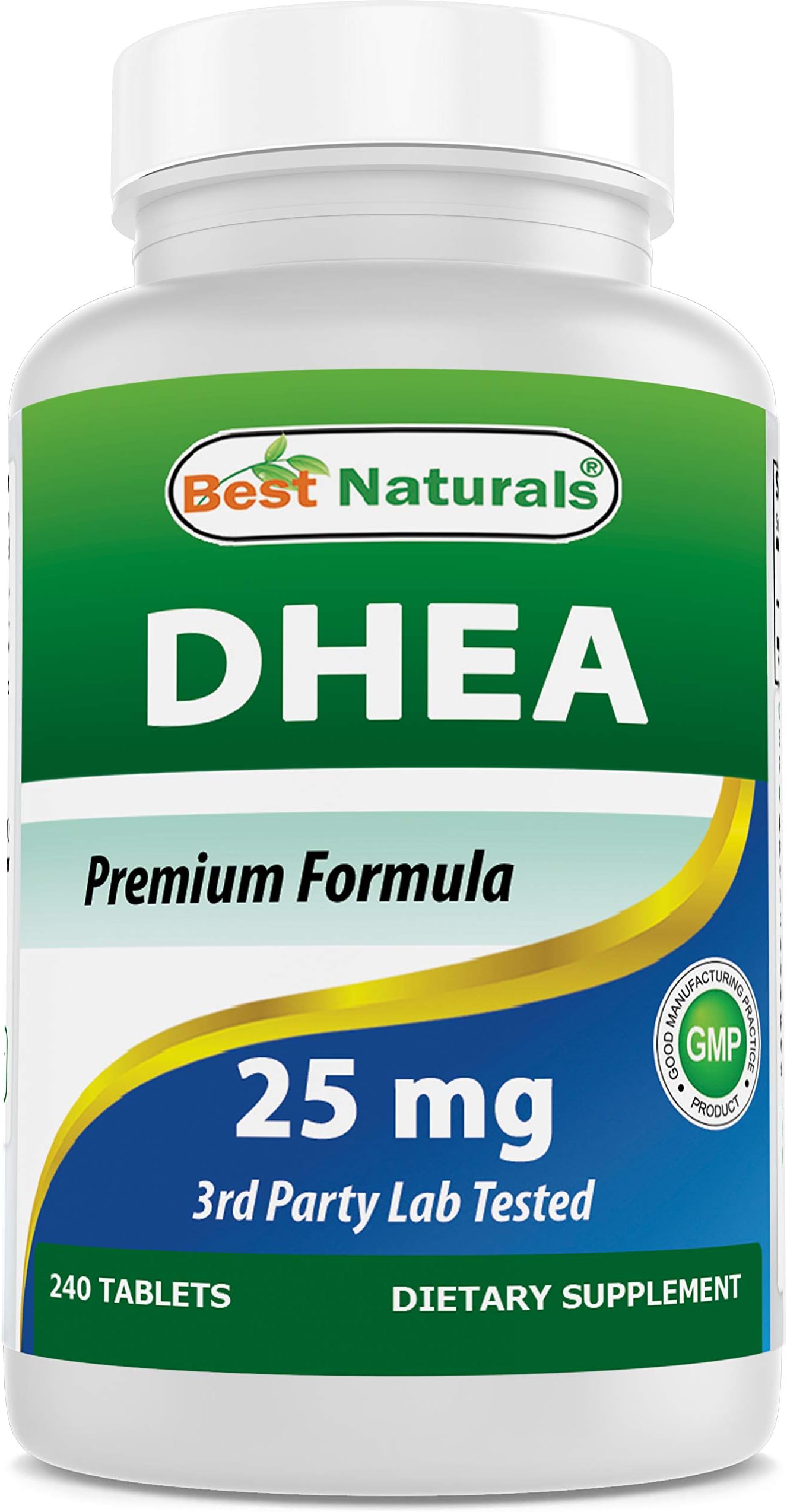 Best Naturals Dhea 25mg Supplement 240 Tablets - Supports Balanced Hormone Levels for Men & Women - Promotes Healthy Aging - USA Manufactured