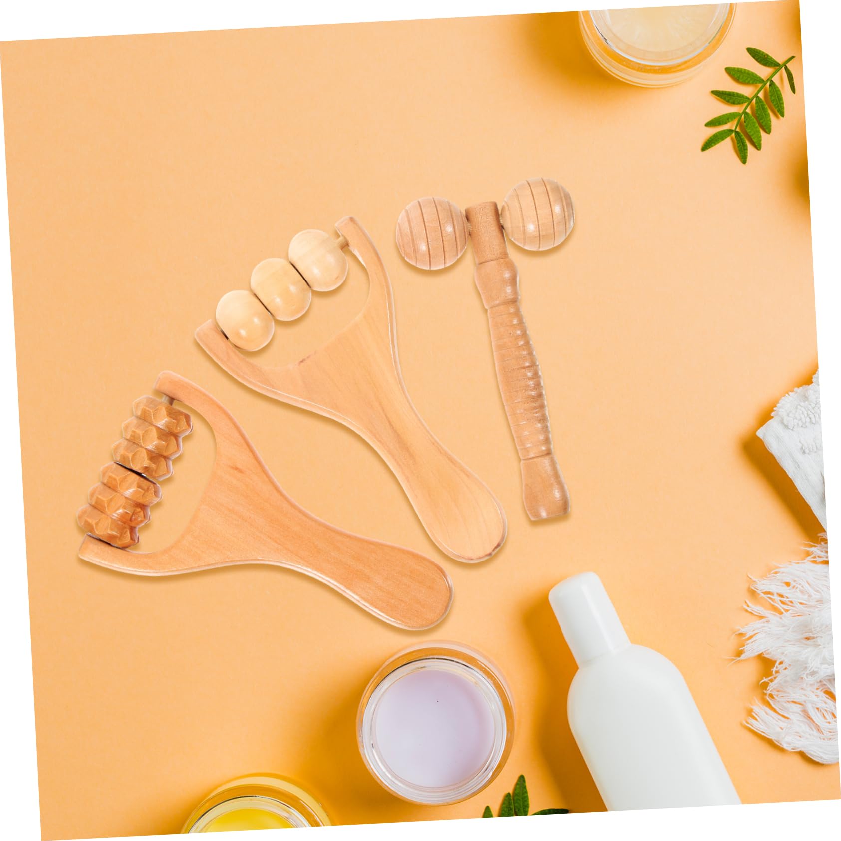BCOATH Wooden Massage Rollers for Foot Neck Shoulder 3 Pack Ergonomic Design for Easy Use