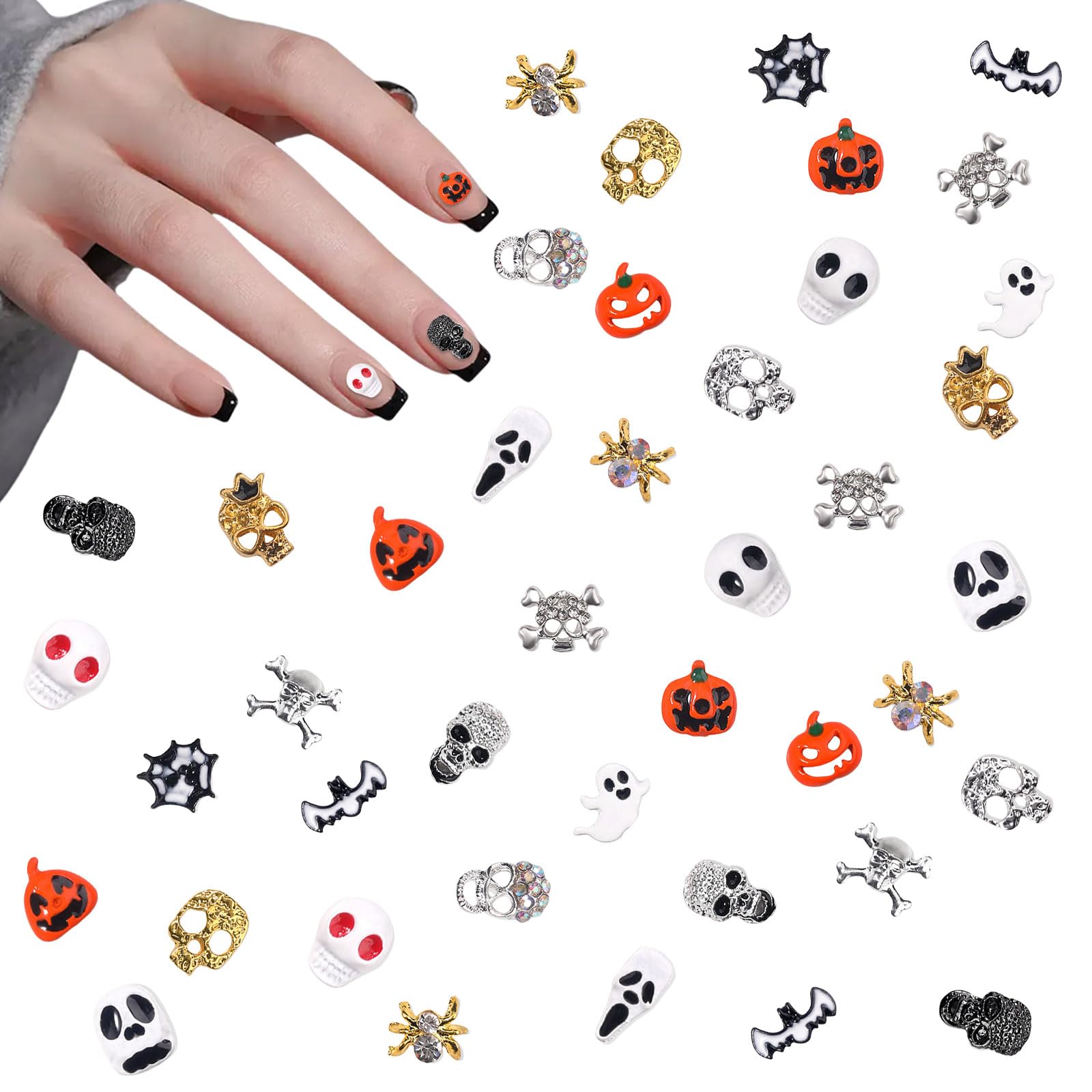 カボチャ*ネイルパーツ*ハロウィン* Amazon.co.jp: ネイルパーツ ハロウィン 40個セット 3D 立体