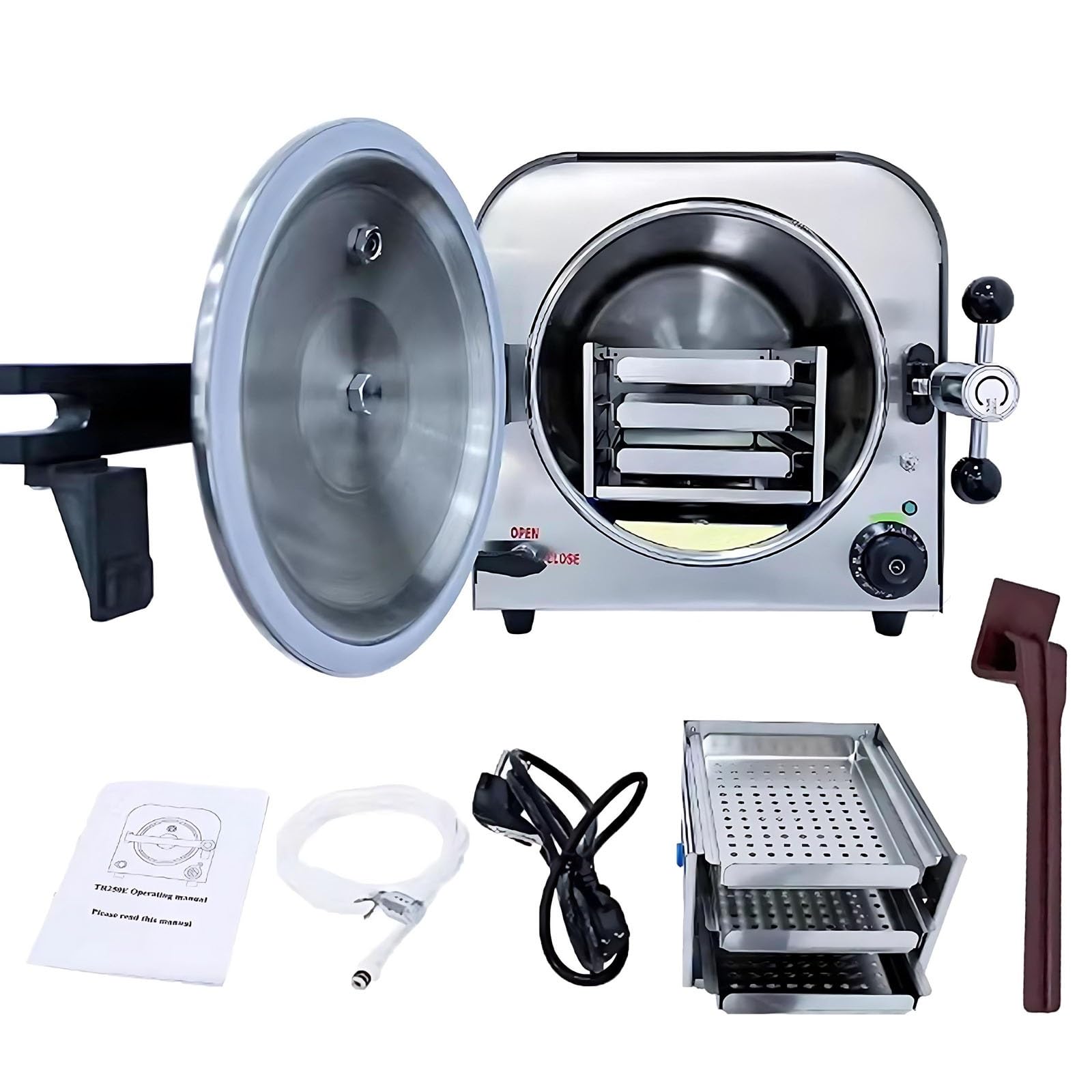 Autoclave 14L 220V Sterilizzatrice A Vapore Alta Temperatura, Acciaio Inox 304 Laboratorio Con Valvola Di Sicurezza E Protezione Surriscaldamento, 900W