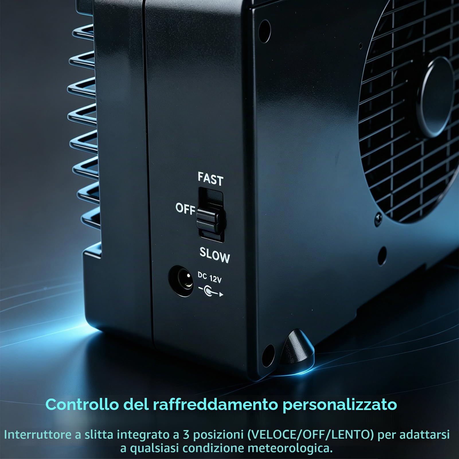Condizionatore d'aria per auto da 12 V, mini ventola di raffreddamento ad acqua di raffreddamento ad aria portatile unità AC per estate e aree asciutte 20 x 11 x 15 cm