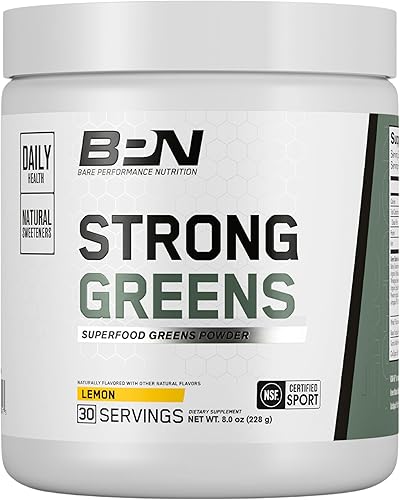 Miniatura 1 de Bare Performance Nutrition Strong Greens Superfood en polvo antioxidantes sin OMG sin gluten y sin edulcorantes artificiales hierba de trigo agua de