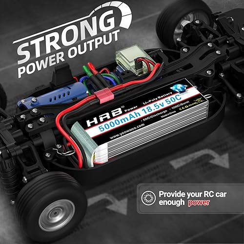 Miniatura 3 de HRB 5S Lipo Batería 18.5V 5000mAh 50C T RC Lipo Batería Compatible con RC Helicóptero Avión Coche Barco Camión