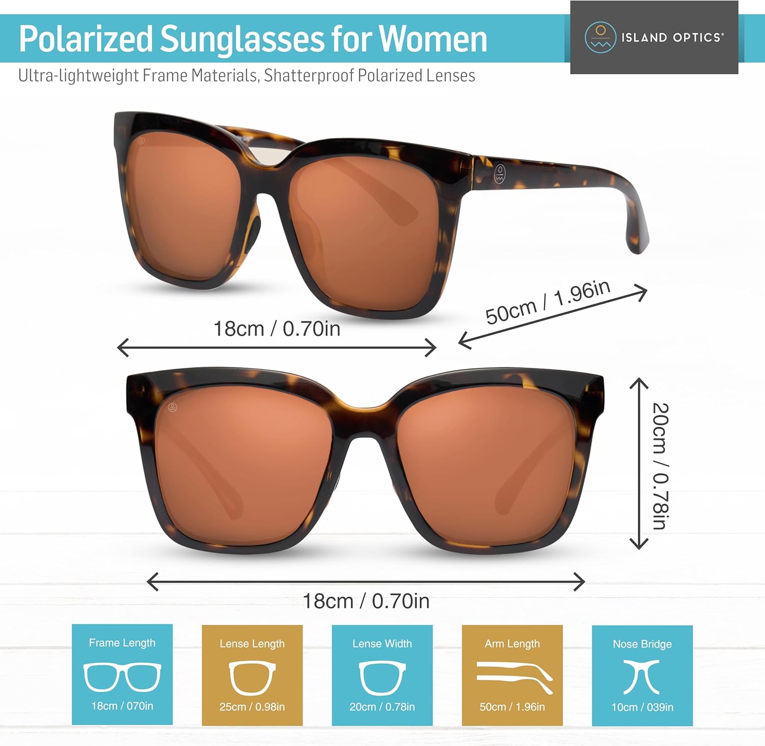 Bondi Sunglasses by Island Optics – Polarized, Premium Quality for Fishing, Boating & Outdoor Adventures