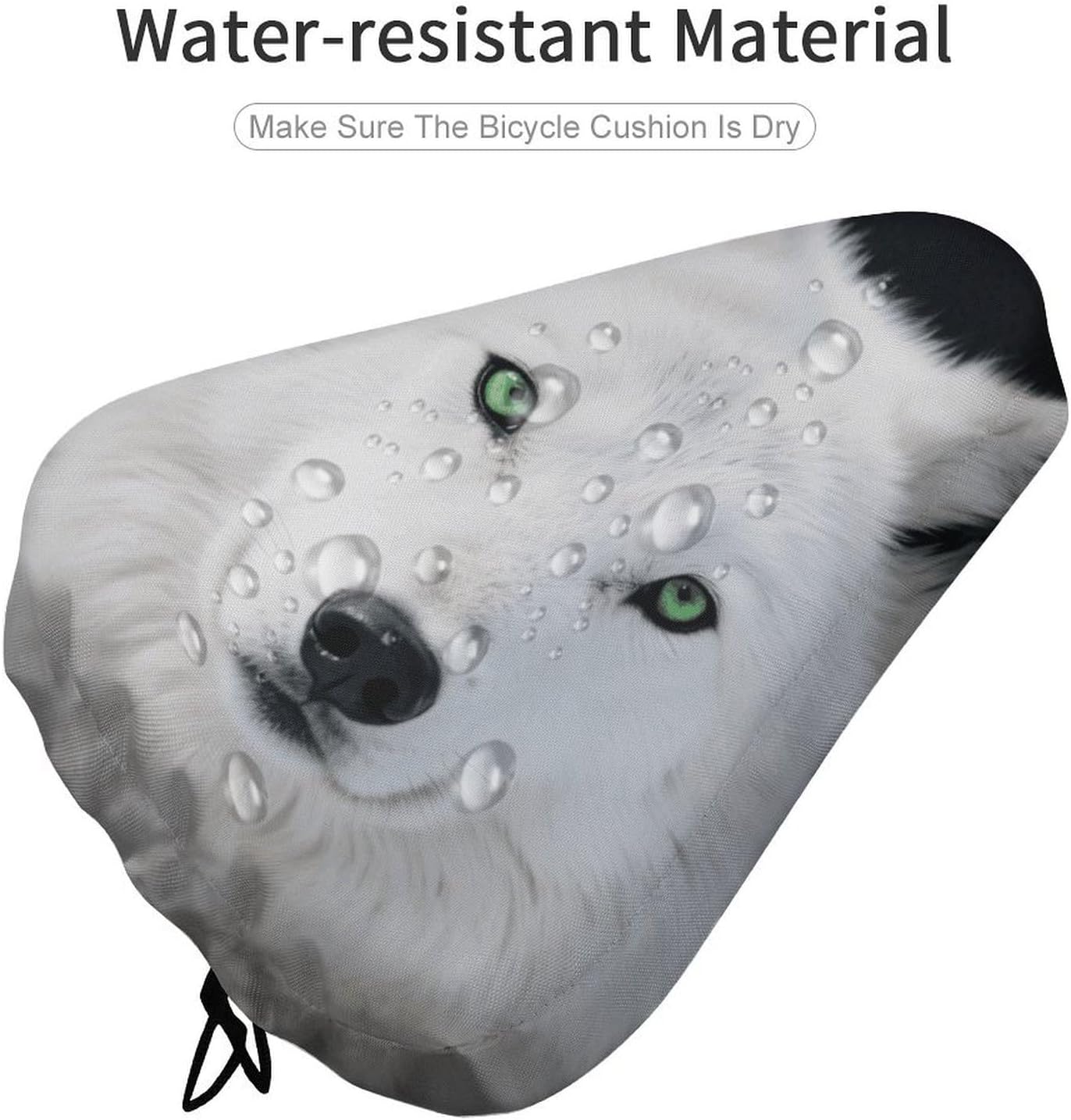 Waterproof Bicycle Seat Covers Cool White Wolf Bike Seat Cover image 4