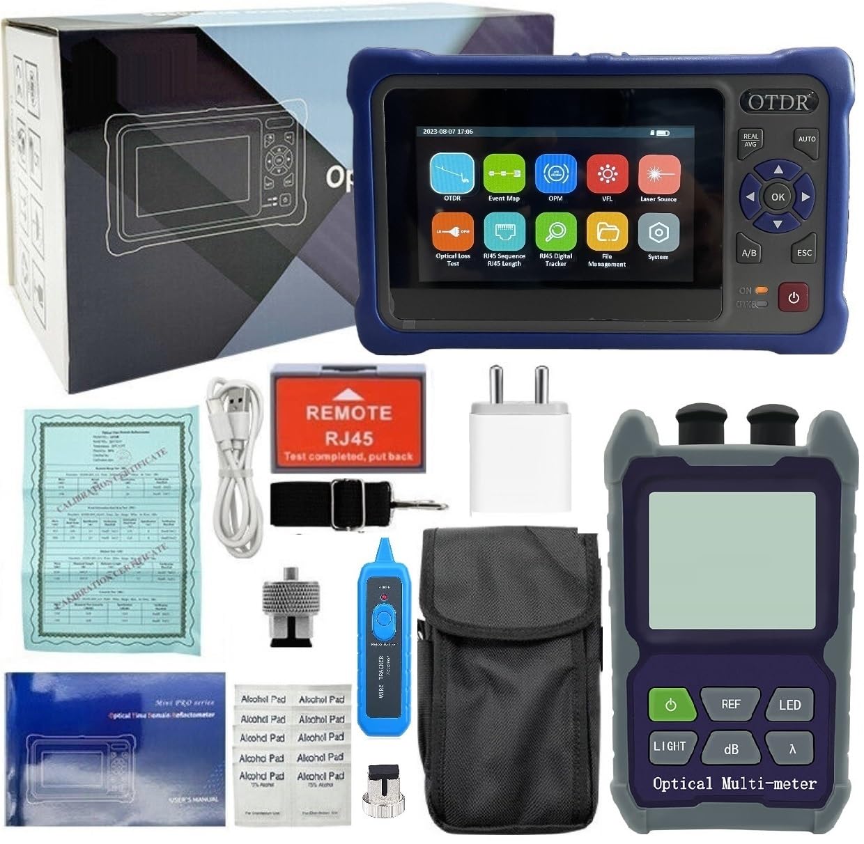 Techtest Otdr Combo Optical Time Domain Reflectometer with 4 in 1 ...