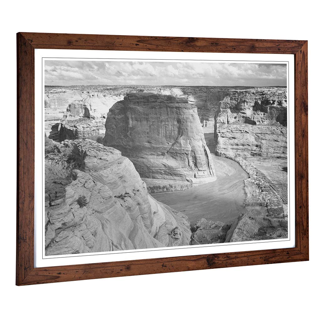 Big Box Art Framed Print of Ansel Adams Canyon de Chelly Arizona 2 Design | Wall Art Picture | Home Decor for Kitchen, Living Room, Bedroom, Hallway, Walnut, A2 / 24.5x18 Inch / 62x45cm