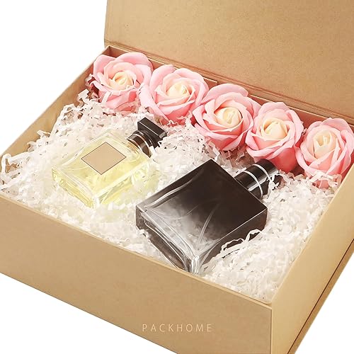 Miniatura 9 de PACKHOME Caja de regalo de 9 x 6.5 x 3.8 pulgadas, caja de dama de honor, caja plegable rectangular con tapa magnética para embalaje de regalo (rosa