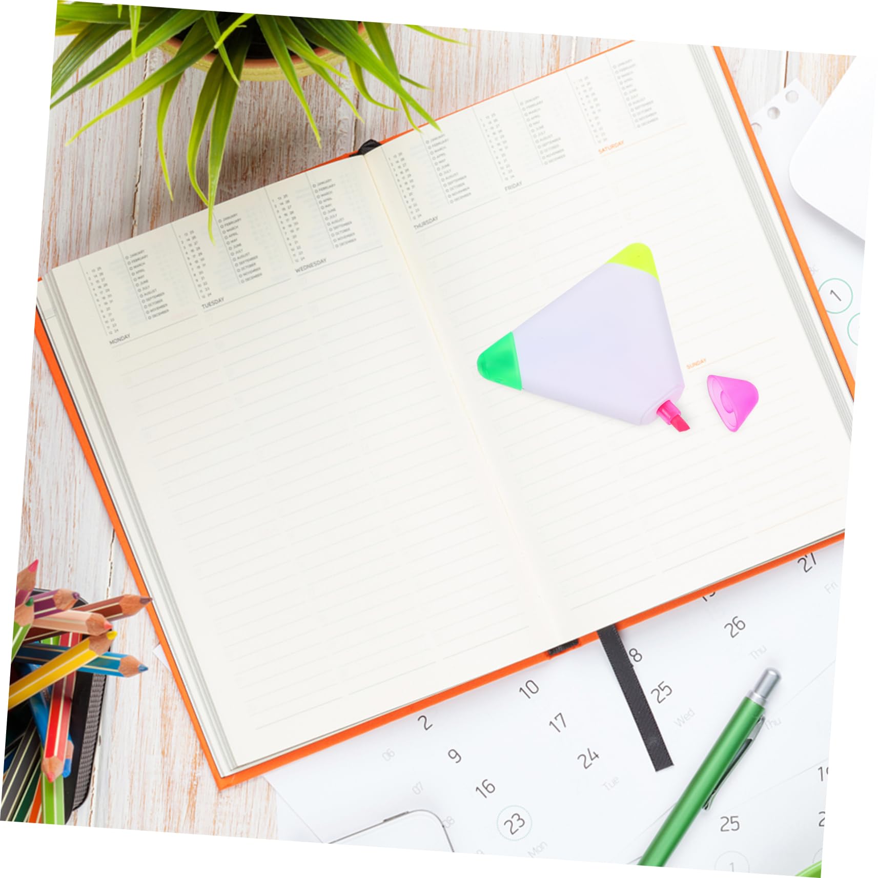 15pezzi Evidenziatori Triangolari Ergonomici in Colori Fluorescenti Per Studio Per Scrittura e