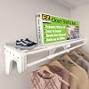 EZ SHELF - Closet Shelf with Hanging Rod - 29 to 49 Expandable, White, Closet Shelves - Strong, Holds 200 lbs - Easy Install - 1 Side Wall & Backwall with 1 End Bracket, Alternative to Wire Shelving
