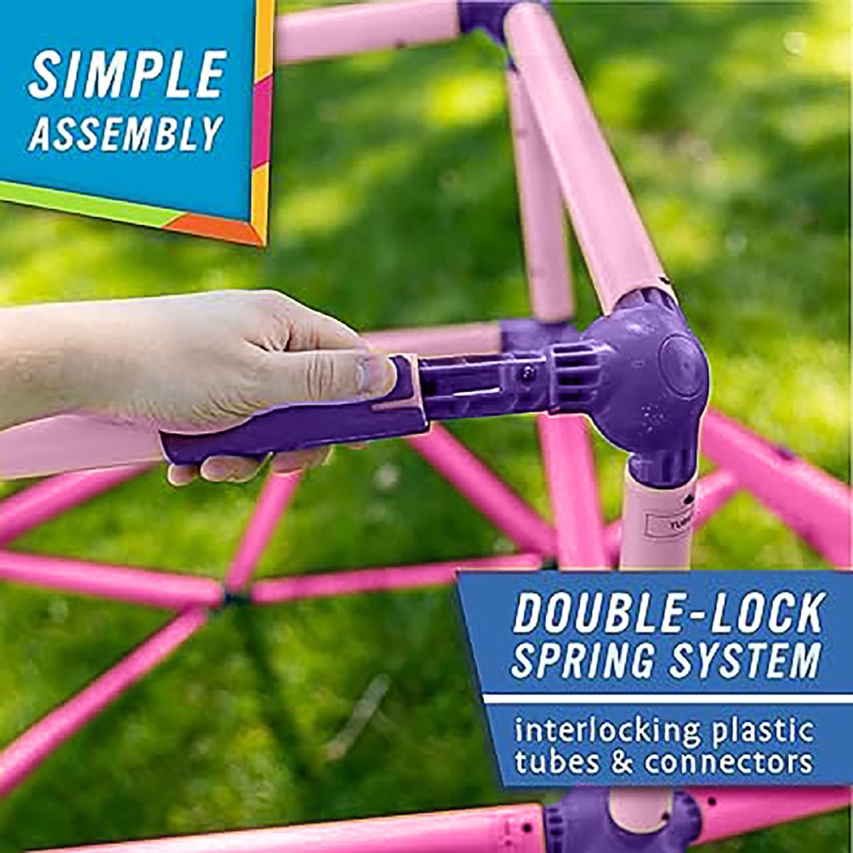 Eezy Peezy Climber with Top - Active Indoor Outdoor Play Set Climbing Dome Equipment Toys - Fun for Kids Ages 3 to 6 Years Old, Pink