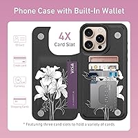 Vista 353 de LETO para iPhone 15 Pro Funda tipo cartera - Tapa tipo folio con patada - Diseños de moda - Tarjetero - Funda protectora para mujeres y niñas - 6.1