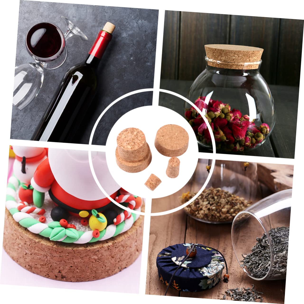 Weinstopper 25 Stück Kork für Flaschen, Weihnachten Geschenkideen