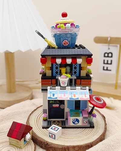 Vista 21 de Izakaya Shop - Juego de bloques de construcción japoneses Street View Izakaya, tienda temática, modelo creativo, mini ladrillos de construcción