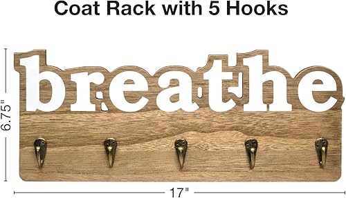 Miniatura 6 de EXCELLO GLOBAL PRODUCTS Organizador de entrada colgante de pared para llaves rústicas con 4 ganchos. 13 x 9 pulgadas. Uso como organizador de