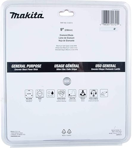 Miniatura 3 de Makita E-02515 Hoja de diamante de 9", segmentada, de uso general