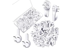 Jetec Concrete Hanging Hooks Kit: 50Pcs Non-Mark Plastic Hardwall Hangers