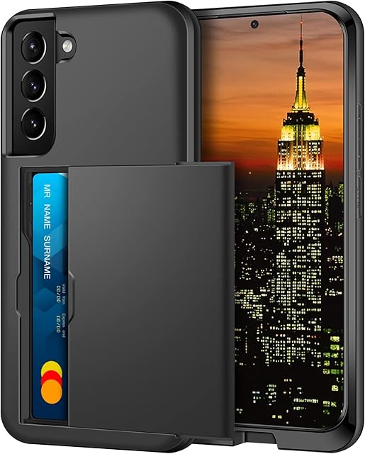 Coolden for Samsung S23 Case Wallet Case Armor Shockproof Case Heavy Duty Protective Case Hard PC Back Soft TPU Bumper Card Holder Slot Wallet Case Cover for Samsung Galaxy S23 Phone Case (Black)