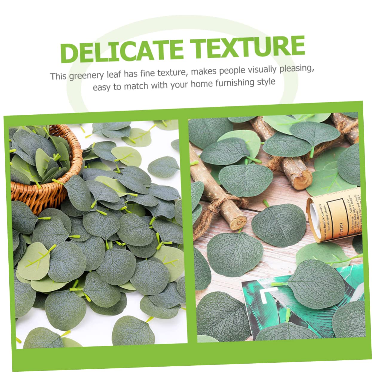 Alipis 600 Pièces Feuilles simulées Eucalyptus Guirlande sèche décor Verdure pour centres de Table Feuilles Vertes Mariage Fausse Feuille pétale la mariée