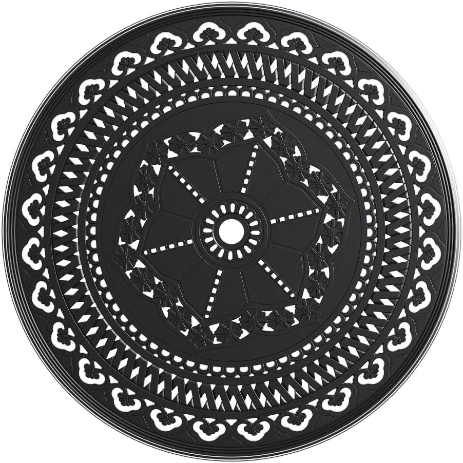 All-Weather Cast Aluminum Outdoor Dining Set with Swivel Chairs and Round Table for Patio, Deck, or Garden Use (Aluminium + 3 Piece + Cushions)